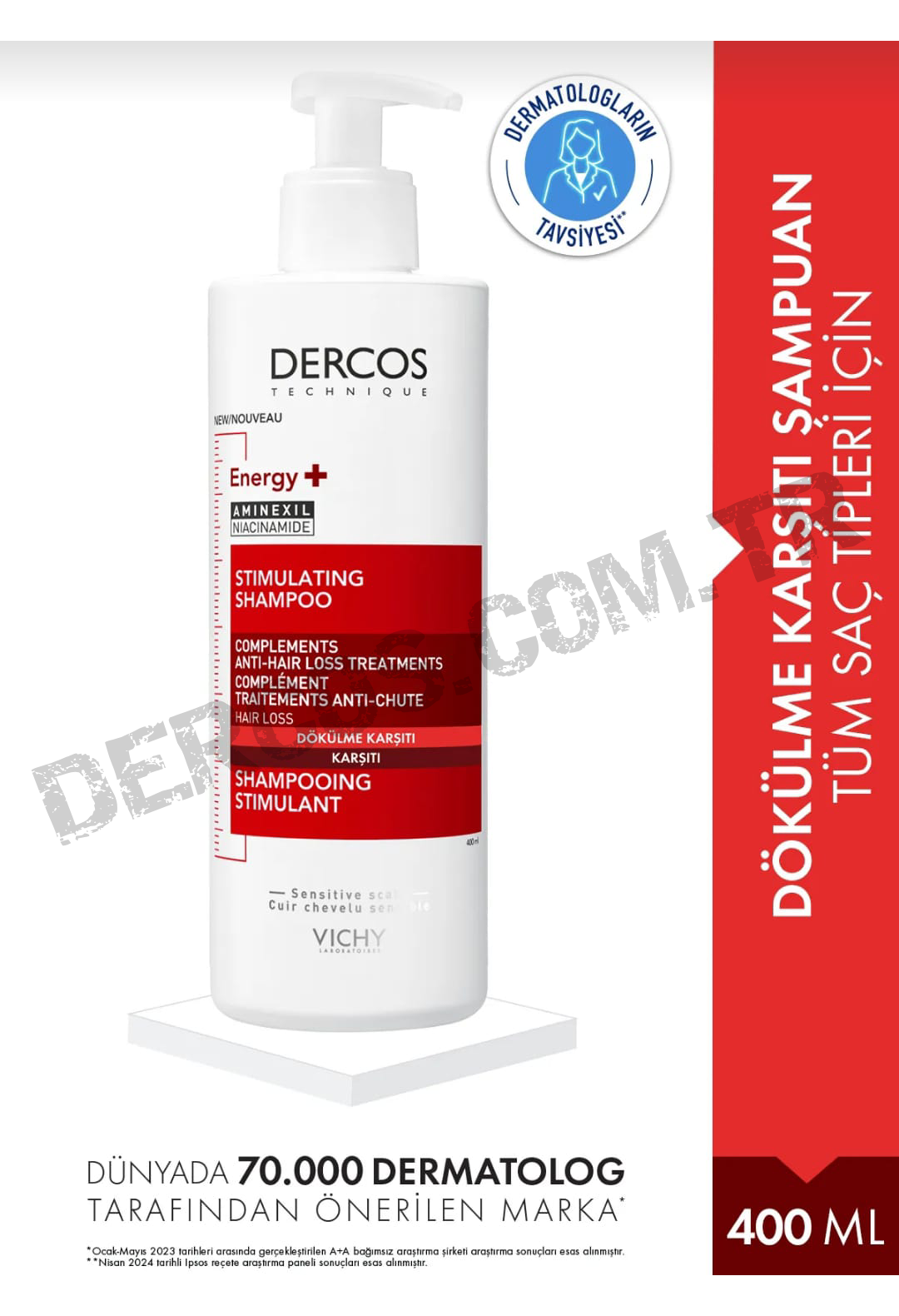Vichy DERCOS - Dökülme Karşıtı Şampuan - Tüm Saç Tipleri İçin 400 ml